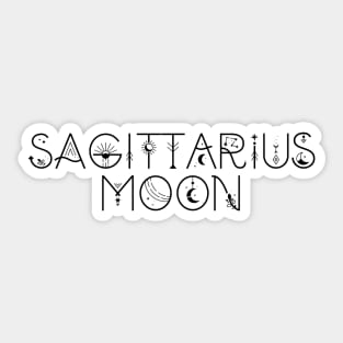 Sagittarius moon sign celestial typography Sticker